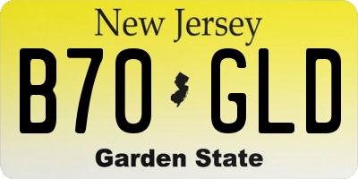NJ license plate B70GLD
