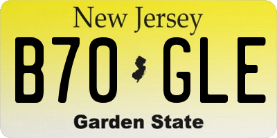 NJ license plate B70GLE