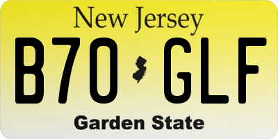 NJ license plate B70GLF