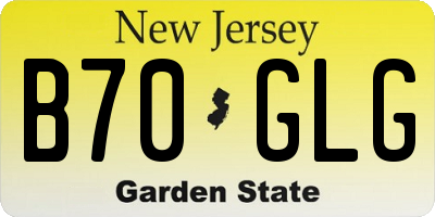 NJ license plate B70GLG