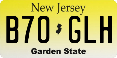 NJ license plate B70GLH
