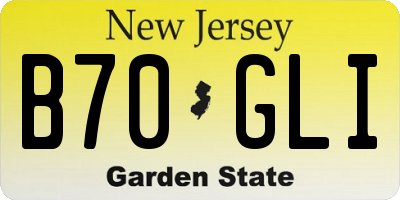 NJ license plate B70GLI