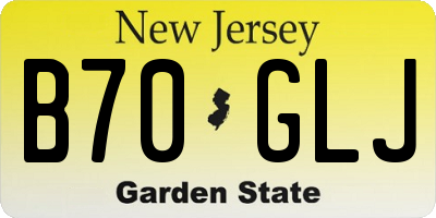 NJ license plate B70GLJ