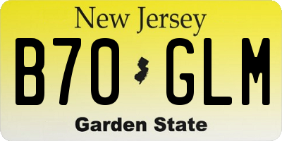 NJ license plate B70GLM