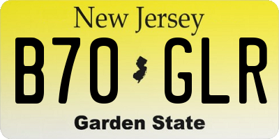 NJ license plate B70GLR