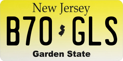 NJ license plate B70GLS