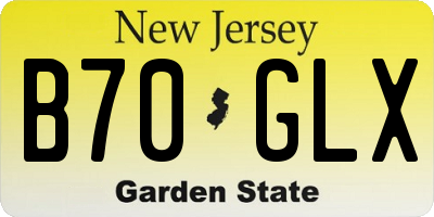 NJ license plate B70GLX