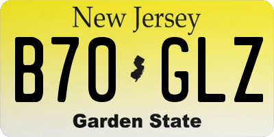 NJ license plate B70GLZ