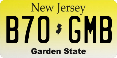 NJ license plate B70GMB