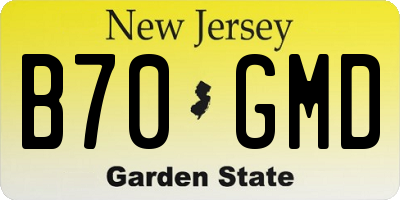 NJ license plate B70GMD