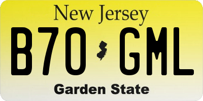 NJ license plate B70GML