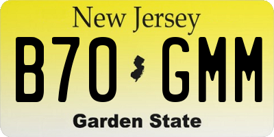 NJ license plate B70GMM