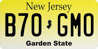 NJ license plate B70GMO