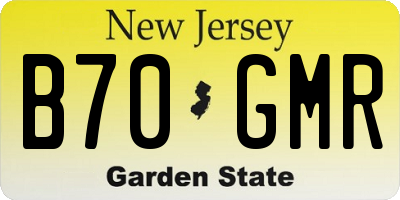 NJ license plate B70GMR