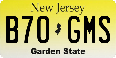 NJ license plate B70GMS