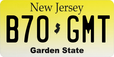 NJ license plate B70GMT
