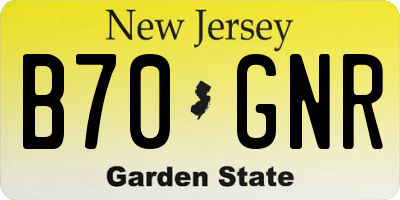 NJ license plate B70GNR