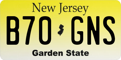 NJ license plate B70GNS