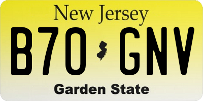 NJ license plate B70GNV