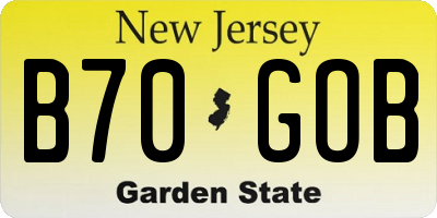 NJ license plate B70GOB