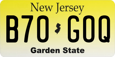 NJ license plate B70GOQ