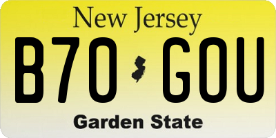 NJ license plate B70GOU