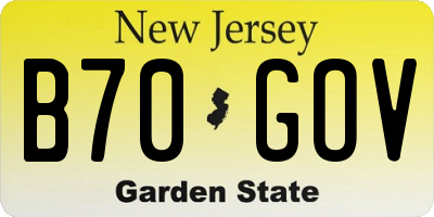 NJ license plate B70GOV
