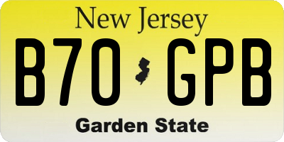 NJ license plate B70GPB