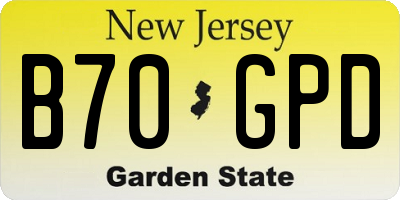 NJ license plate B70GPD