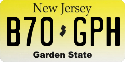 NJ license plate B70GPH