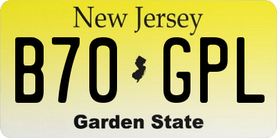 NJ license plate B70GPL