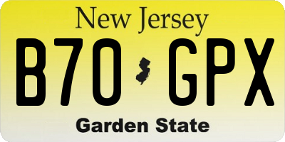 NJ license plate B70GPX