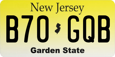 NJ license plate B70GQB