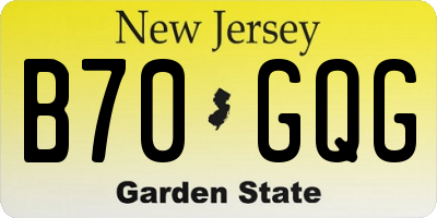 NJ license plate B70GQG