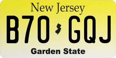 NJ license plate B70GQJ