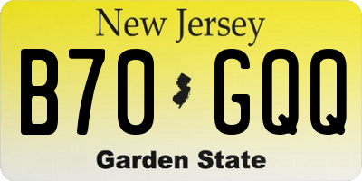 NJ license plate B70GQQ