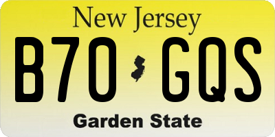 NJ license plate B70GQS