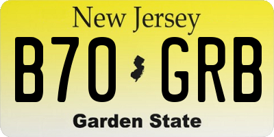 NJ license plate B70GRB