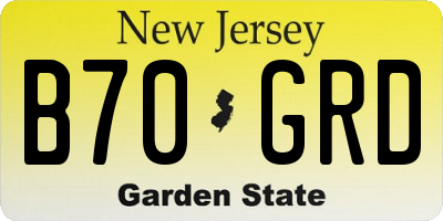 NJ license plate B70GRD