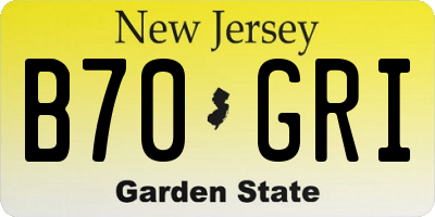 NJ license plate B70GRI