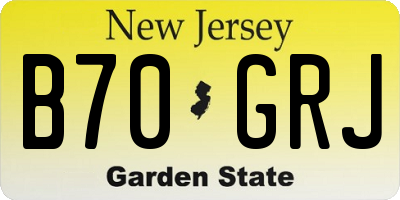NJ license plate B70GRJ