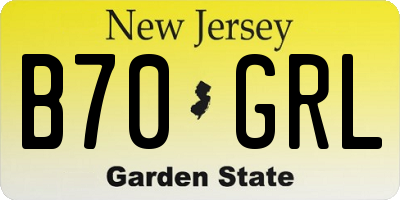 NJ license plate B70GRL