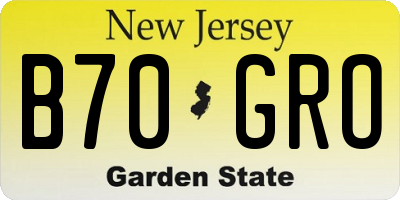 NJ license plate B70GRO