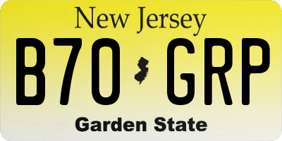 NJ license plate B70GRP