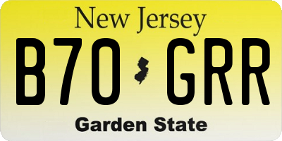 NJ license plate B70GRR