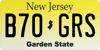 NJ license plate B70GRS