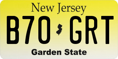 NJ license plate B70GRT