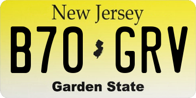 NJ license plate B70GRV