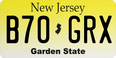 NJ license plate B70GRX