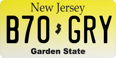 NJ license plate B70GRY